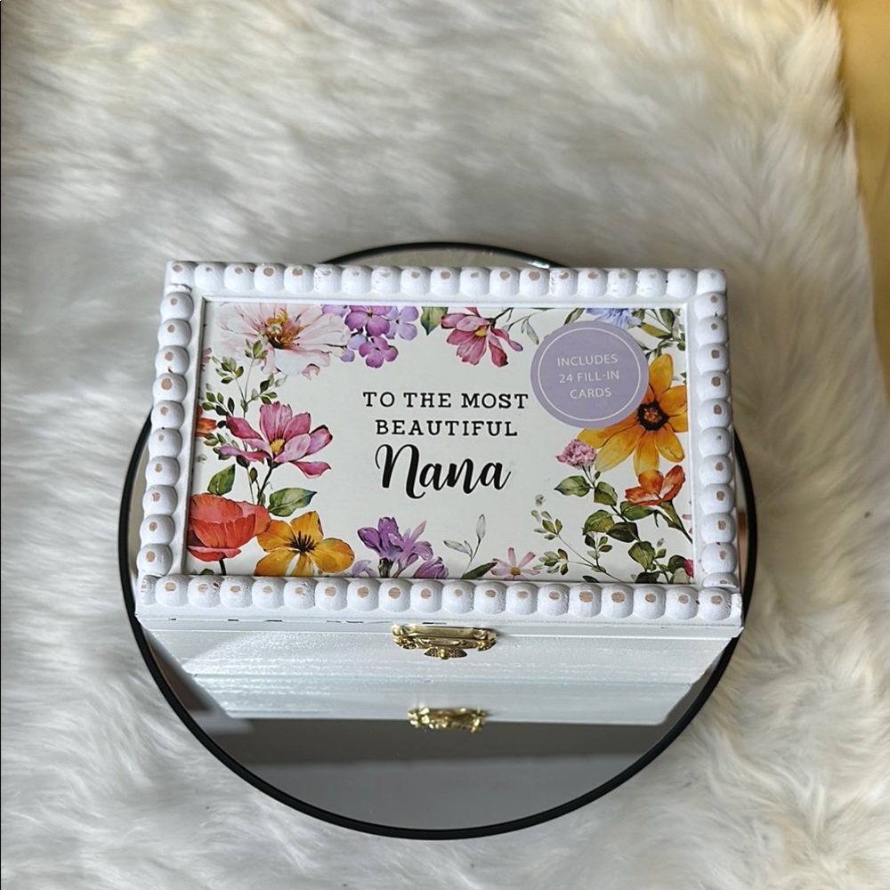 Floral Jewelry Box with Gold Accents